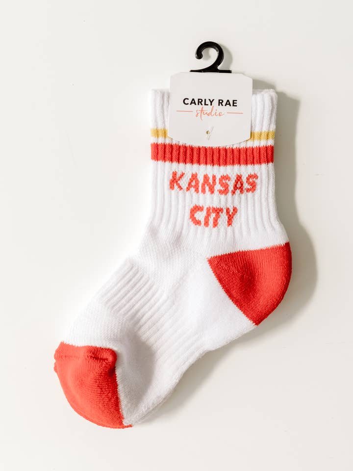 Carly Rae Studio – Meias - Mulher por atacado – Meias Kansas City Crew - YOUTH - Branco com Estrela Vermelha & Amarela0