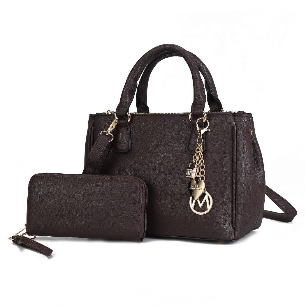 MKF Collection - Wholesale Satchel - Women's - Ruth Vegan Leather Women Satchel Bag with Wallet by Mia K2