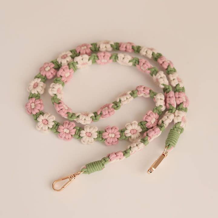 Weavey Studio – Engroshandel Nøglesnor – Kvinder – Weavey Studio macrame blomster-mønster rem til kamera og telefon12