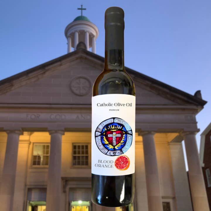 Charity of Jesus Blood Orange Olive Oil for wholesale by Catholic Olive OIl