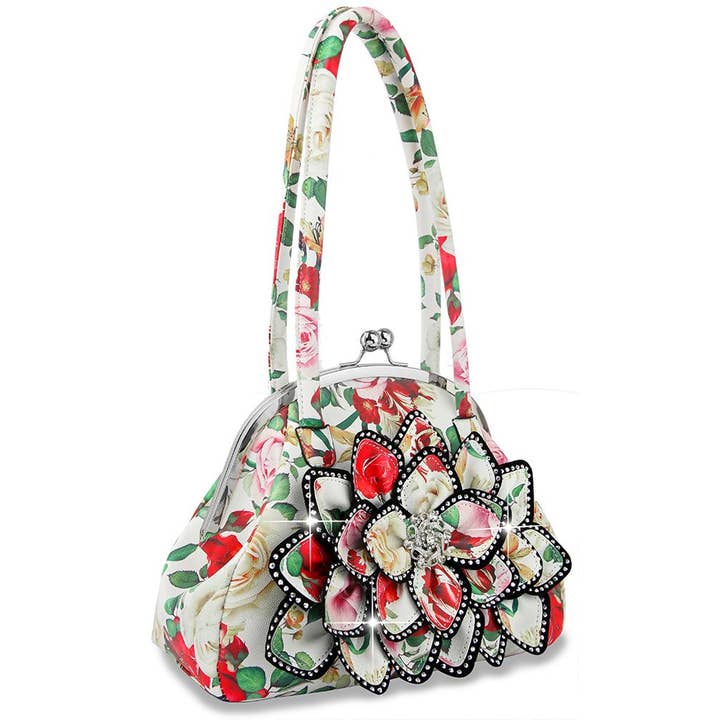 Multi Layered Floral Print Petal Handbag for wholesale on Faire