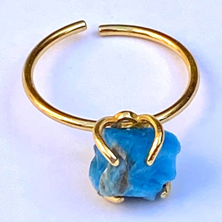 Anello impilabile magico in cristallo di apatite grezza per la vendita all'ingrosso da parte di Kuratif