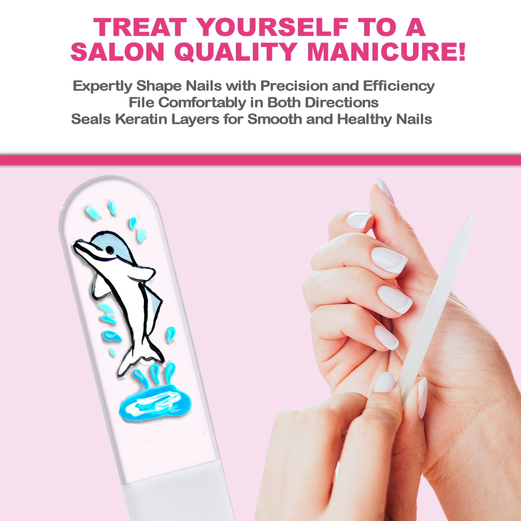 Classy Nail Files – Engroshandel Neglefil – Delfin Havliv Dyr Håndmalet Tjekkisk Krystal Neglefil6