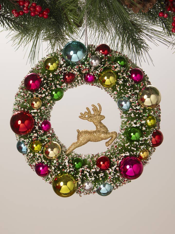 Couronne de Kitschmas avec cerf pour la vente par Bethany Lowe Designs