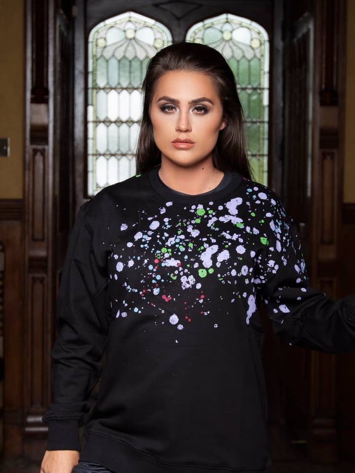 JC paint-splatter Jumper for wholesale by James clothing
