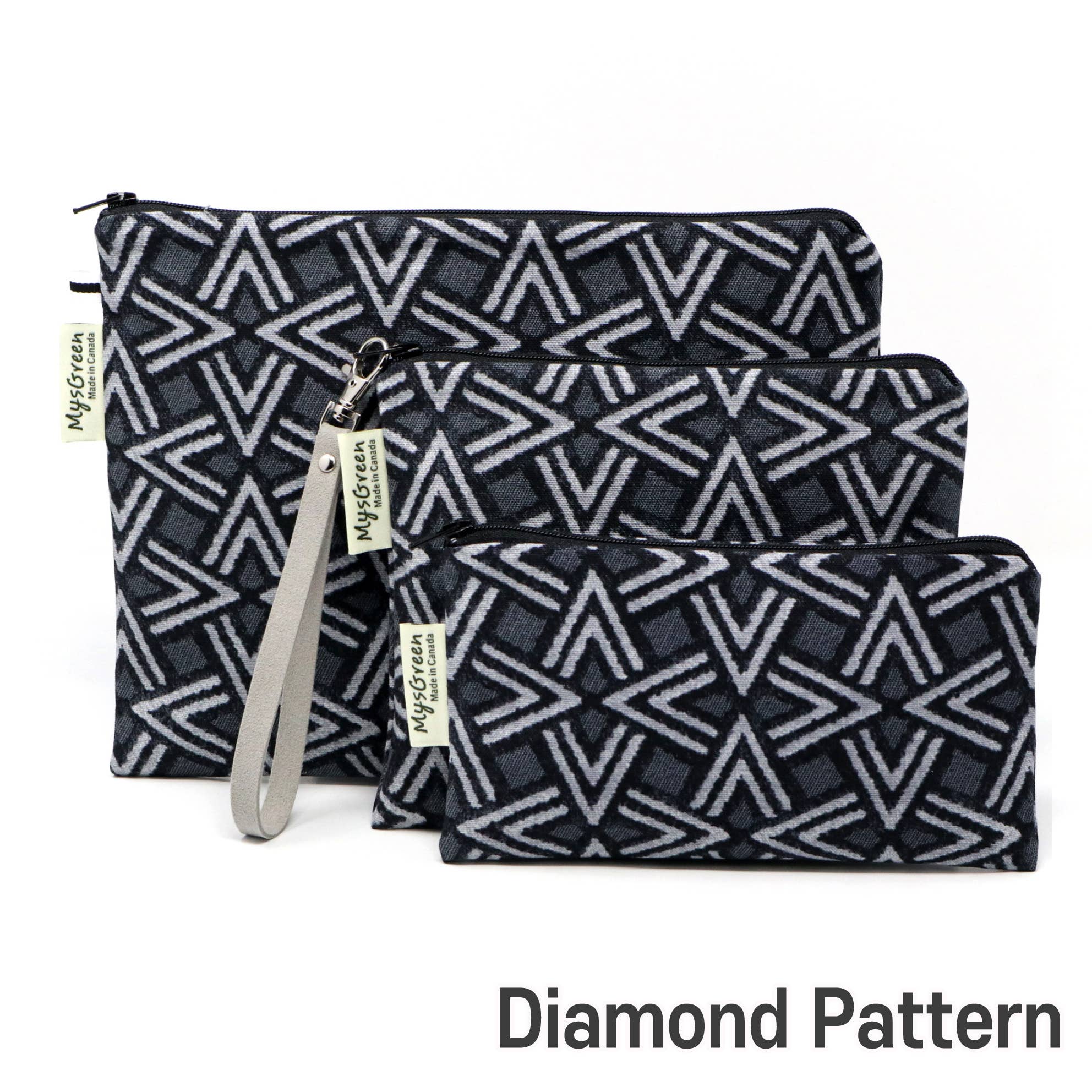 MYSGREEN - Vendita all'ingrosso Astuccio - Donna - Set di sacchetti con cerniera riutilizzabili stampati a righe a quadri a pois13