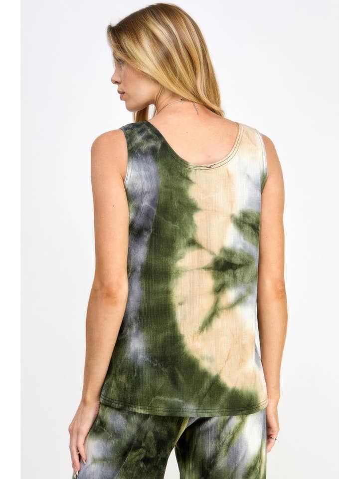 CC Wholesale Clothing - Wholesale Tank top – Women′s - Andante Tie Dye Print Sleeveless Tank Top2