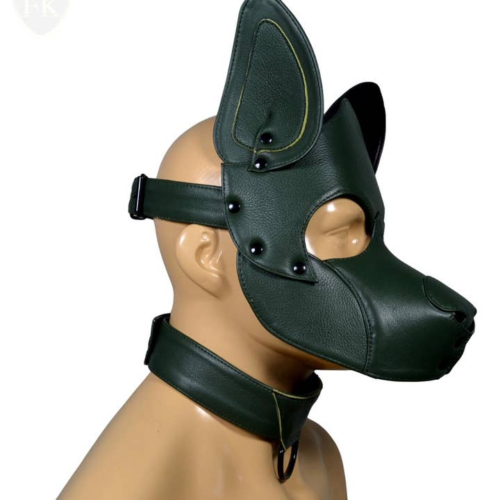 Meninleather – Großhandel Kostüm für Haustiere – Katze/Hund – Hundemaske aus echtem Rindsleder, Kapuze, Kostüm, Reenactment-Ausrüstung, Spielmaske für Welpen oder Haustiere, handgefertigt2