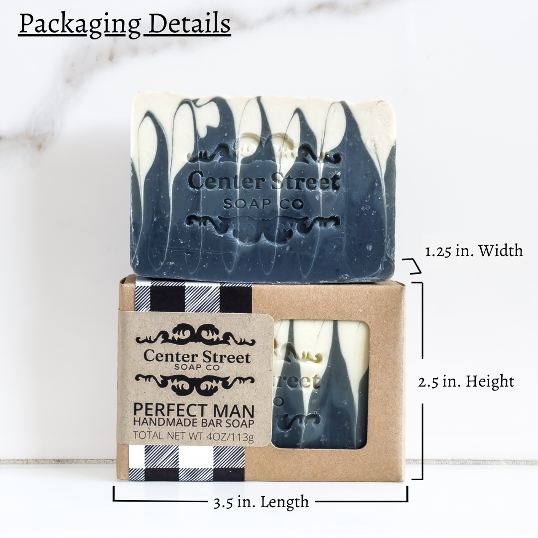 Center Street Soap Co - Wholesale Bar Soap - Men's - Perfect Man Vegan Handmade Bar Soap For Men - 4oz3