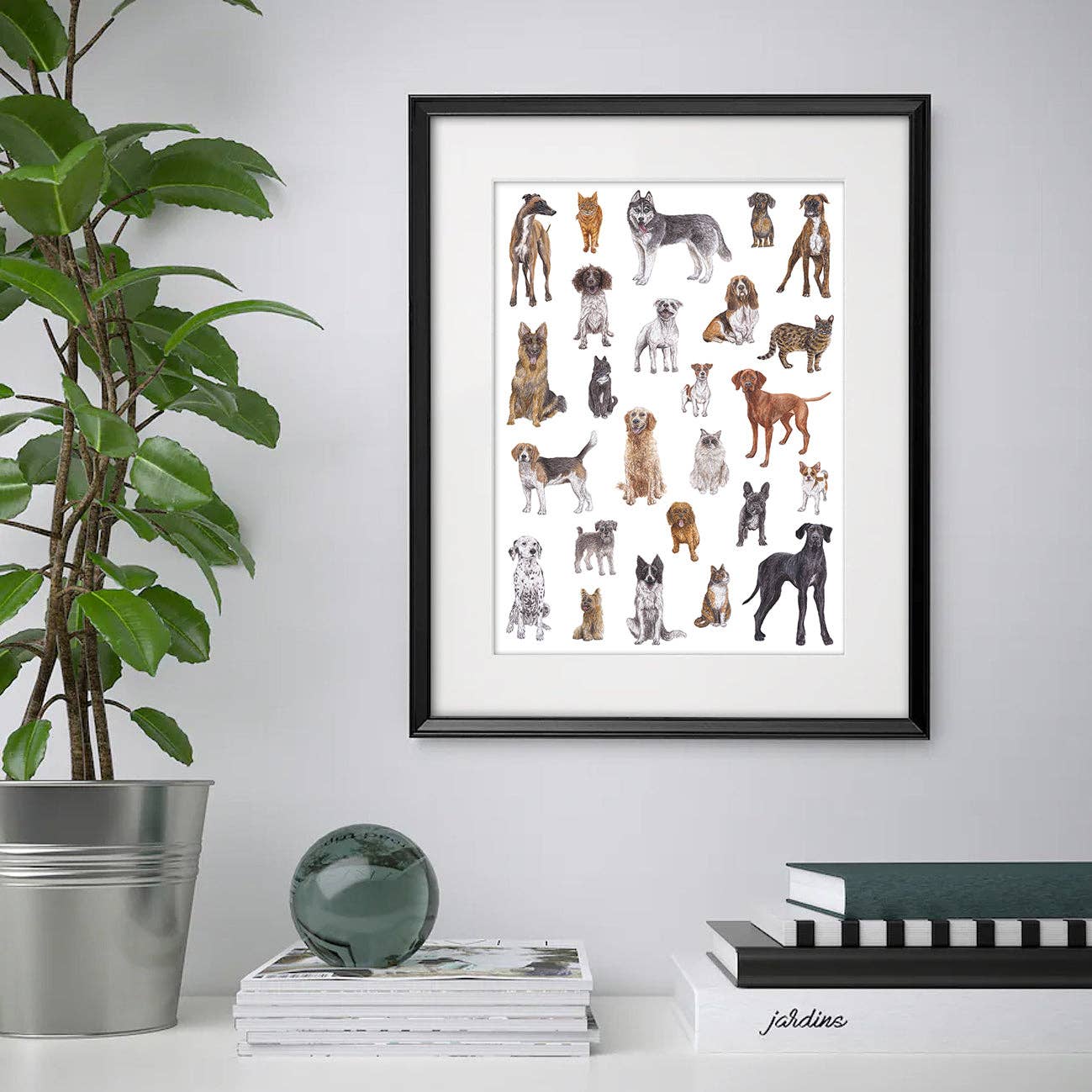 Lucy Locks Art - Wholesale Art Print - Cat and Dog A3 Print3