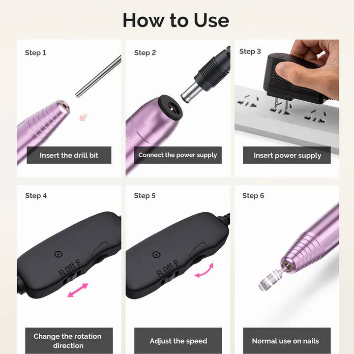 melodysusie - Wholesale Electronic Skincare Device - MelodySusie Portable Electric Nail Drill,20000RPM(PC120B)