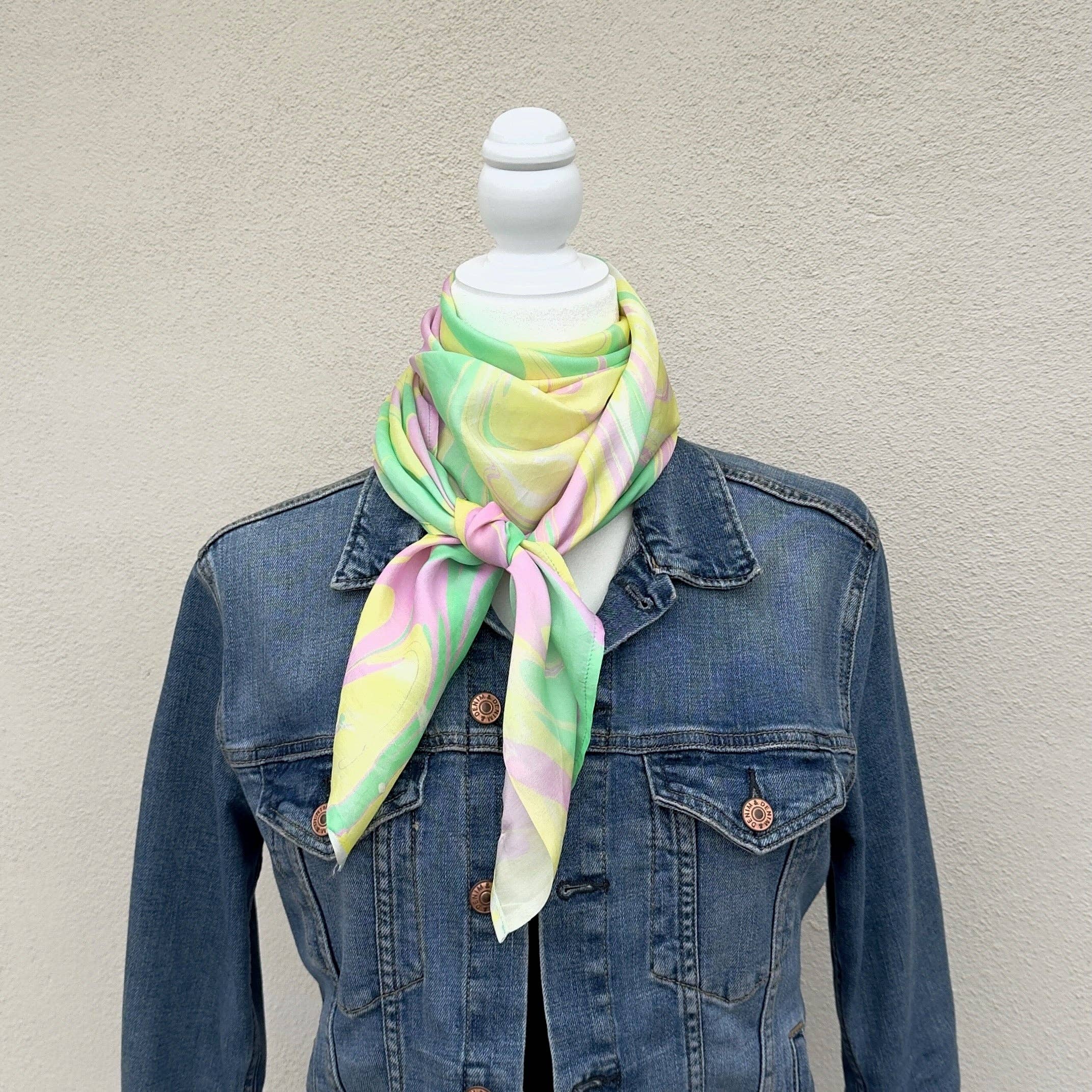 Humble Hilo - Vendita all'ingrosso Sciarpa - Donna - Sciarpa in seta Humble Hilo Marble Swirls17