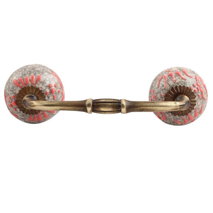 12 stykker keramiske antikke blomstrede skabsgreb for engroshandel hos Daana Paani LLC