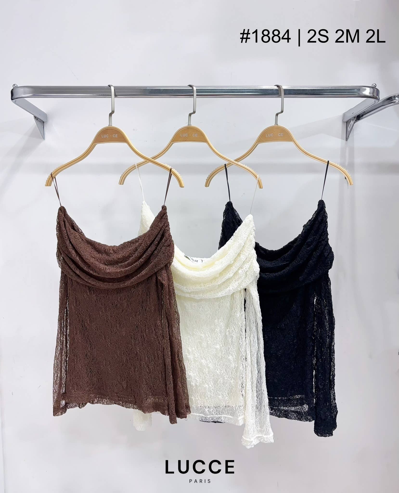 LUCCE - Wholesale Blouse - Women's - Bardot neck top - TS18844