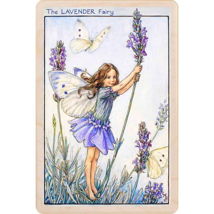 THE WOODEN POSTCARD COMPANY - Vente Carte de vœux classique - Fée Lavande - Cartes et aimants écologiques