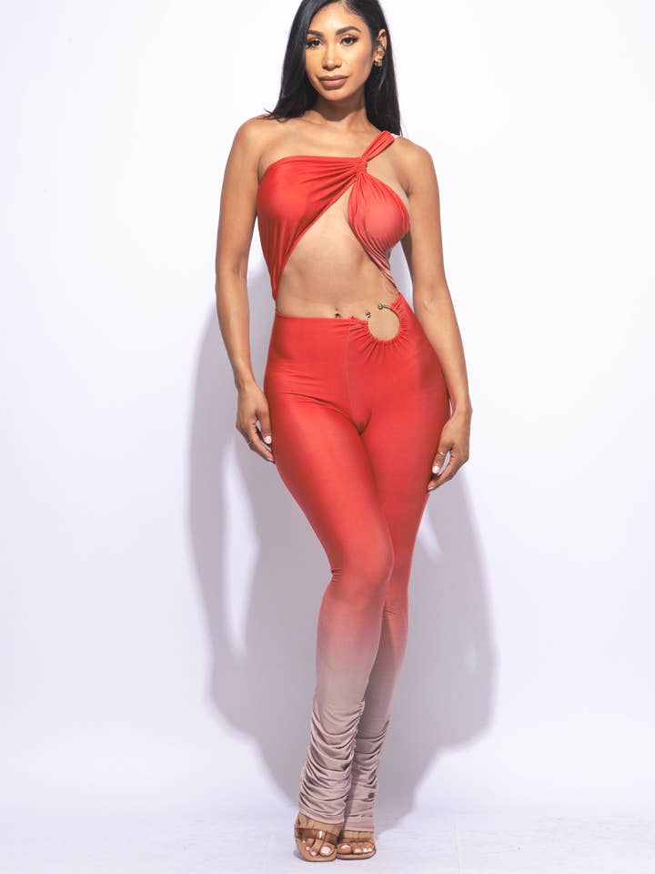 One shoulder cut-out jumpsuit for wholesale by K Too