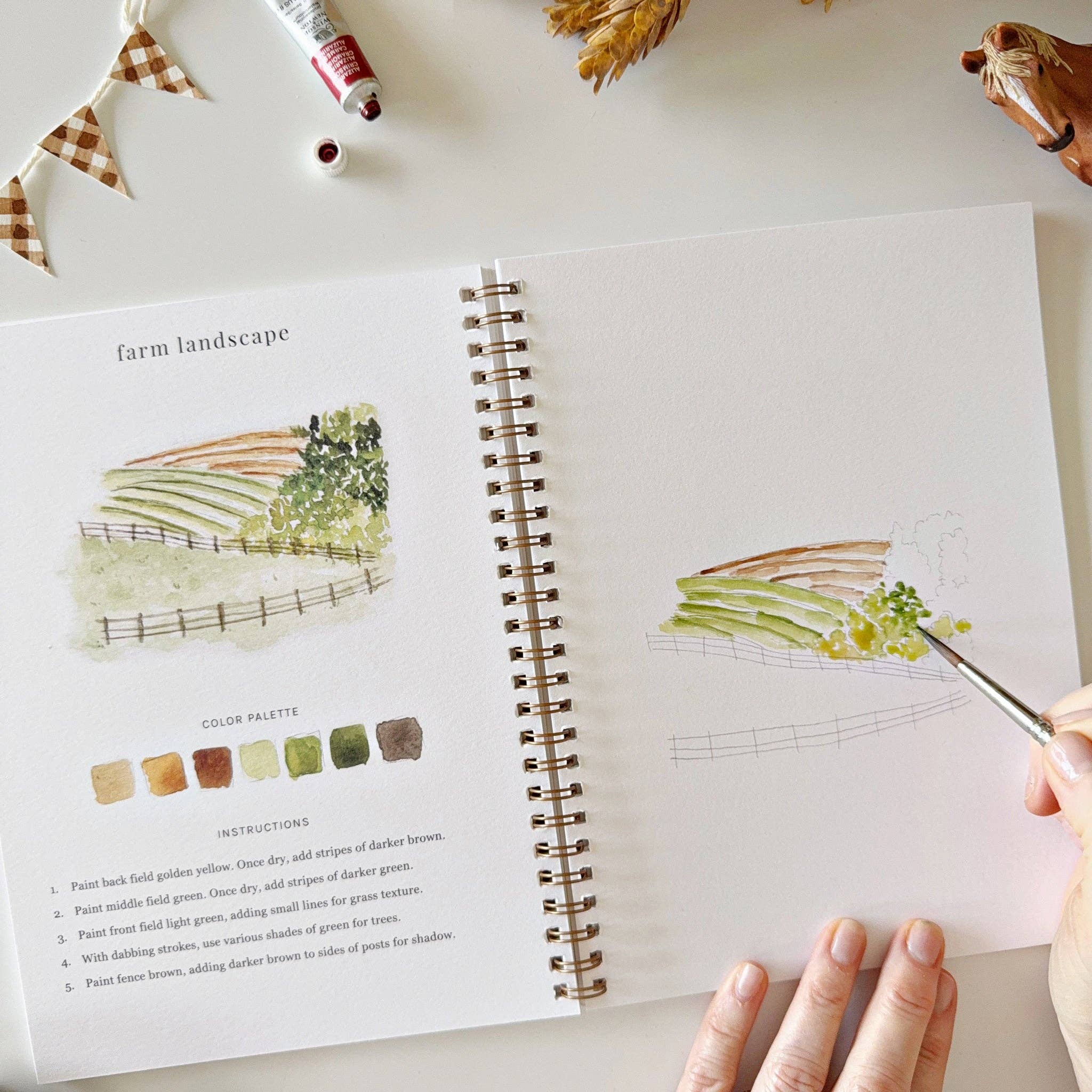 emily lex studio - Wholesale Sketchbook/Sketchpad - farm watercolor workbook4