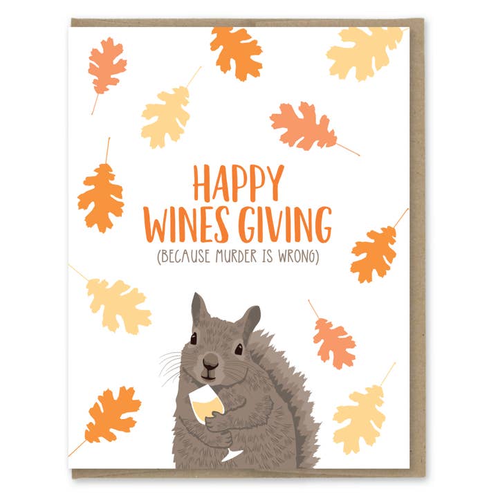 Wines Giving Thanksgiving Card for wholesale by Modern Printed Matter