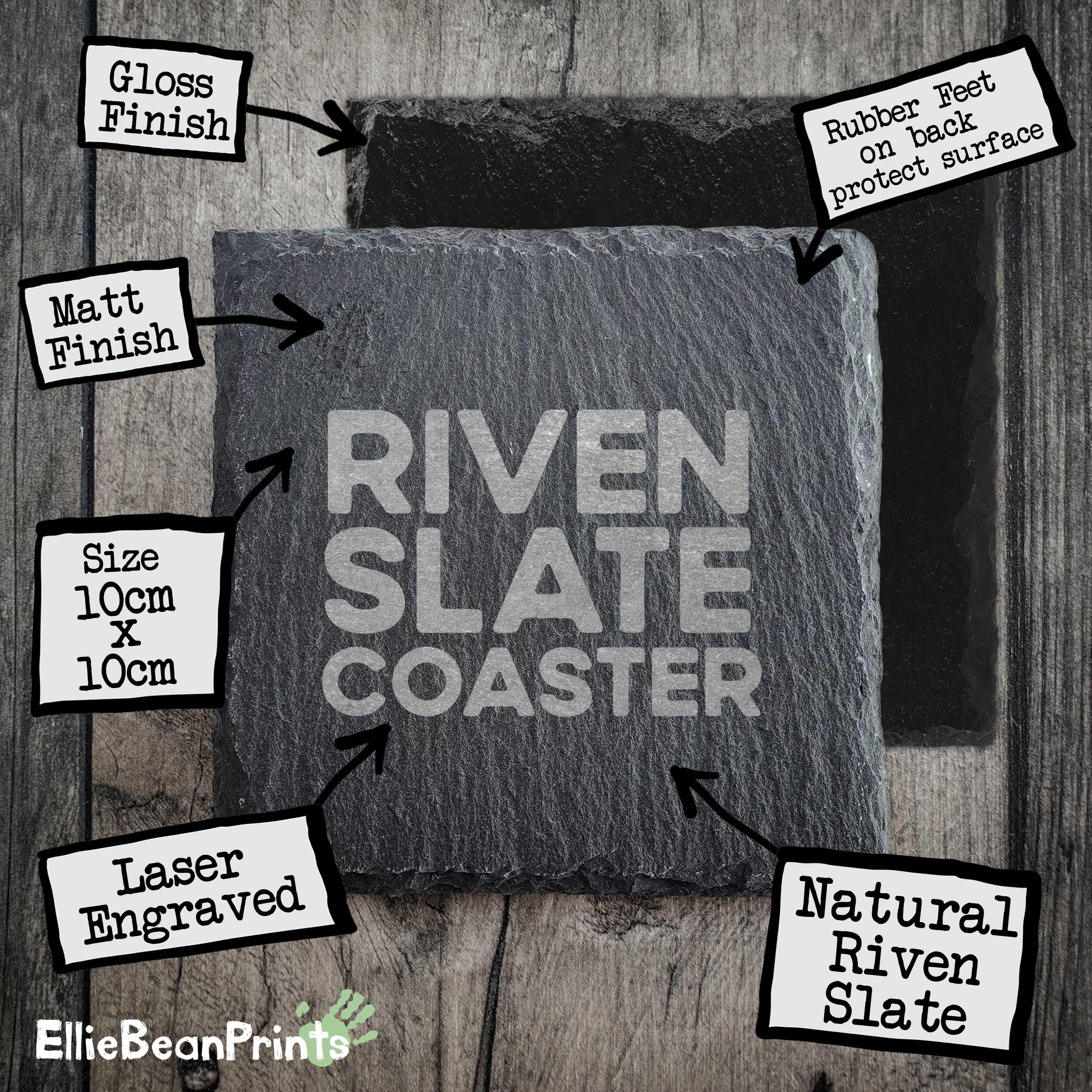 EllieBeanPrints - Wholesale Onderzetters - Breng me naar de bergen Simple Riven Slate Coaster2