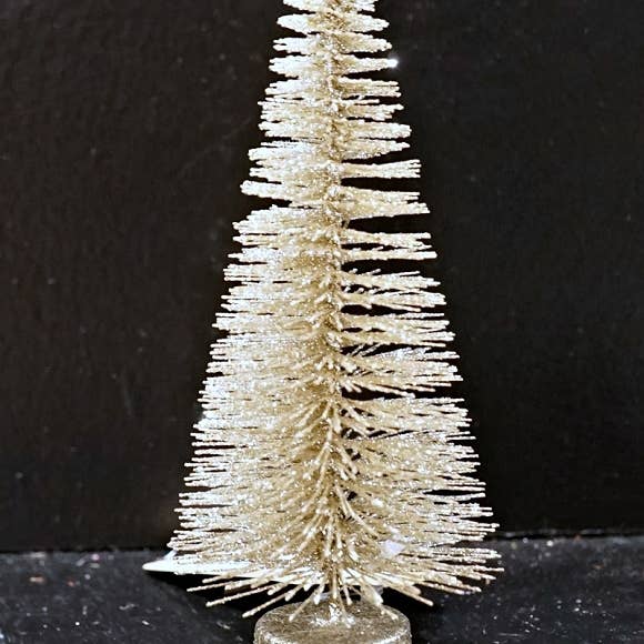 Impressive Enterprises, Inc. - Wholesale Christmas Decoration - M10381CH- 7in Glittered Bottle Brush Pine Tree-CHM-1/48pcs