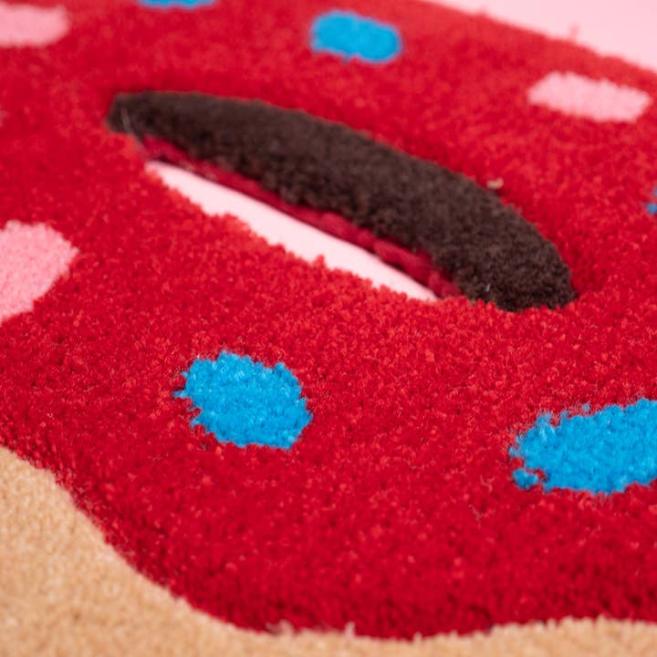 Food and Rug Administration by Tuft the World – Engroshandel Løst tæppe – Donuttæppe, artistan tuftet mad, frosting, drys, emoji3