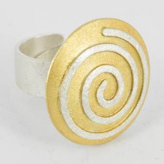 Anillo abierto con base Plata chapado en Oro de 28 mm para venta al por mayor de Korczynski Design Jewellery