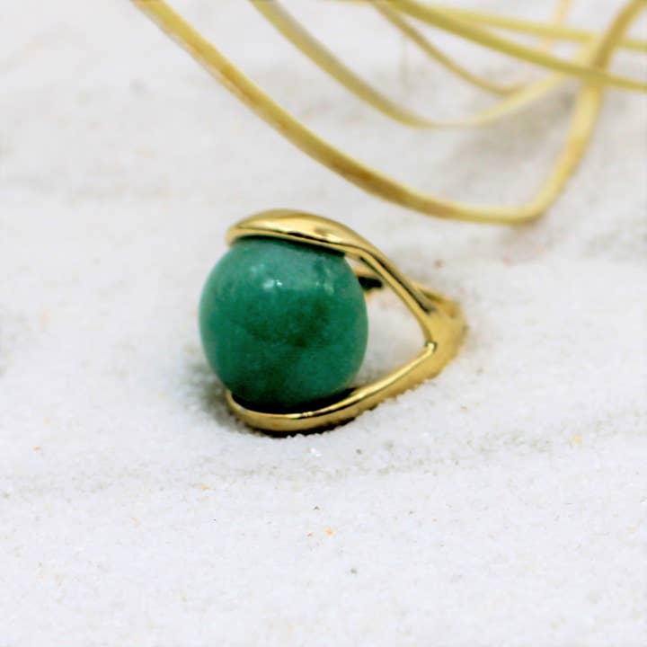 Carla Dieterich - Wholesale Cocktail/Statement Ring - Whisper Sphere Ring - Green Quartz3