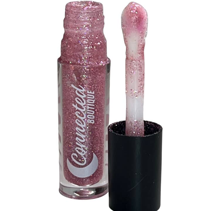 Connected Boutique - Wholesale Lip Gloss - Chosen Pink Glitter Lipgloss with apple scent3