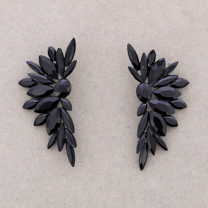 Sonata - Vendita all'ingrosso Gioielli a scatto - Orecchini a forma di ala in cristallo1