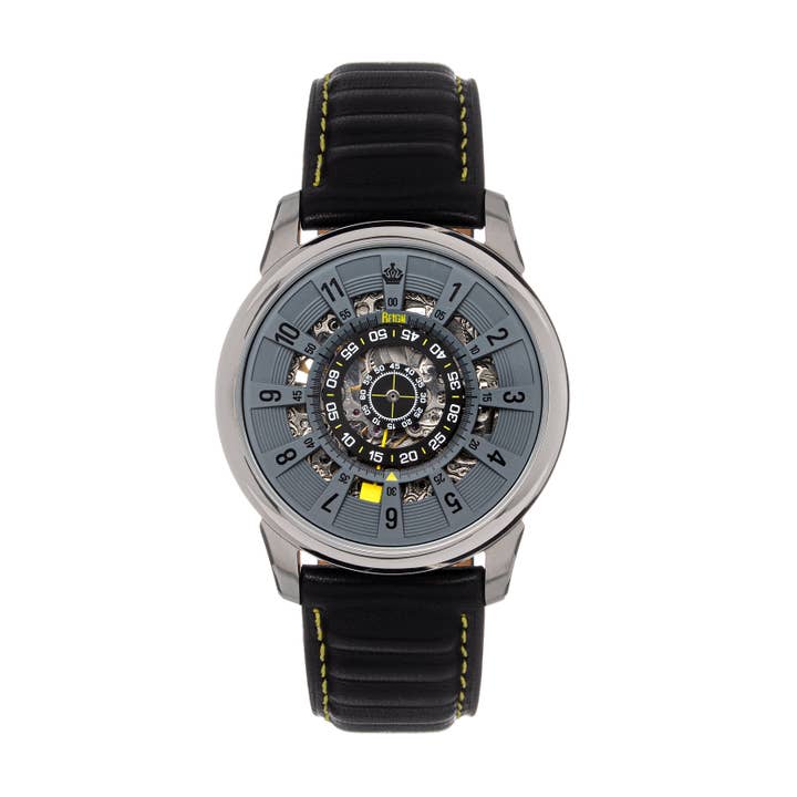 Reign - Wholesale Wrist Watch - Men's - Reign Monterey Automatic Semi-Skeleton Leather-Band Watch3