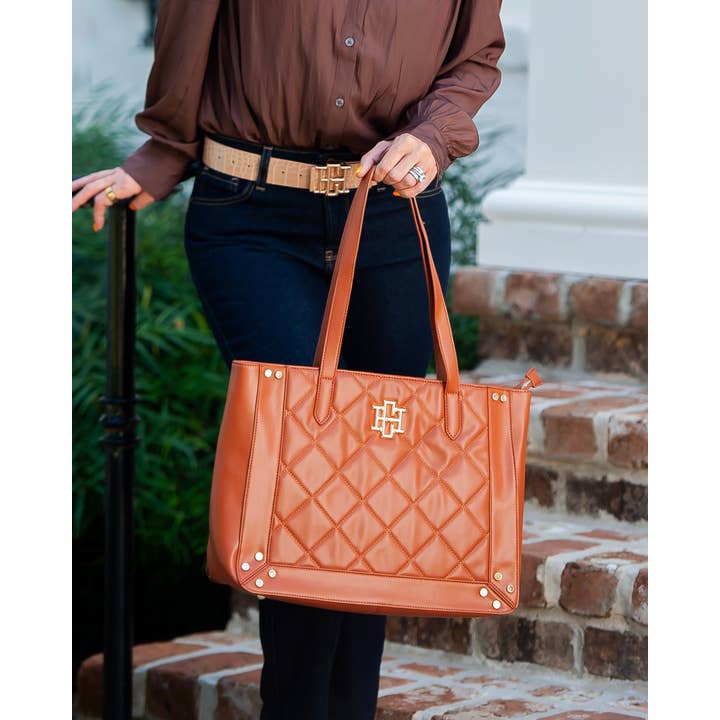 Caroline Hill - Wholesale Tote Bag - Women's - Sophie Zippered Tote Saddle LD1