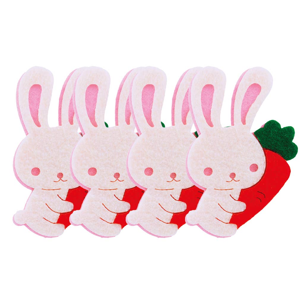 Angels Craft - Wholesale Craft Supplies - Felt Bunnies – 4ct, 3.15" x 2.05" (8 x 5.2cm)0