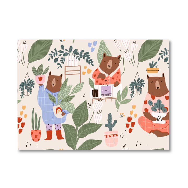 Kaart Bears & plants for wholesale by Only Happy Things Stationery
