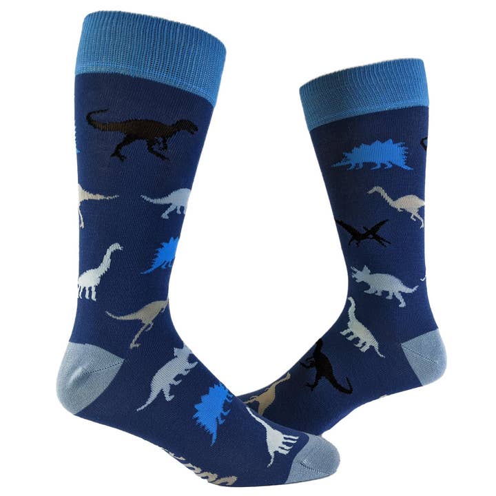 Mens Dinosaurs Socks Cool Print Funny Jurassic Design Dad for wholesale by Crazy Dog T-Shirts