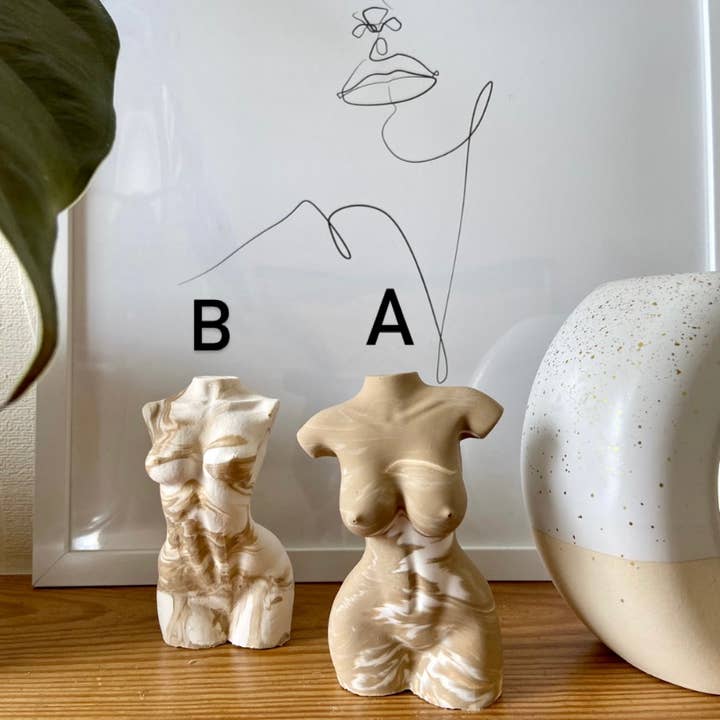 AlphaGrayArt - Wholesale Sculpture - Jesmonite Body Sculpture | Lady Torso | Woman's