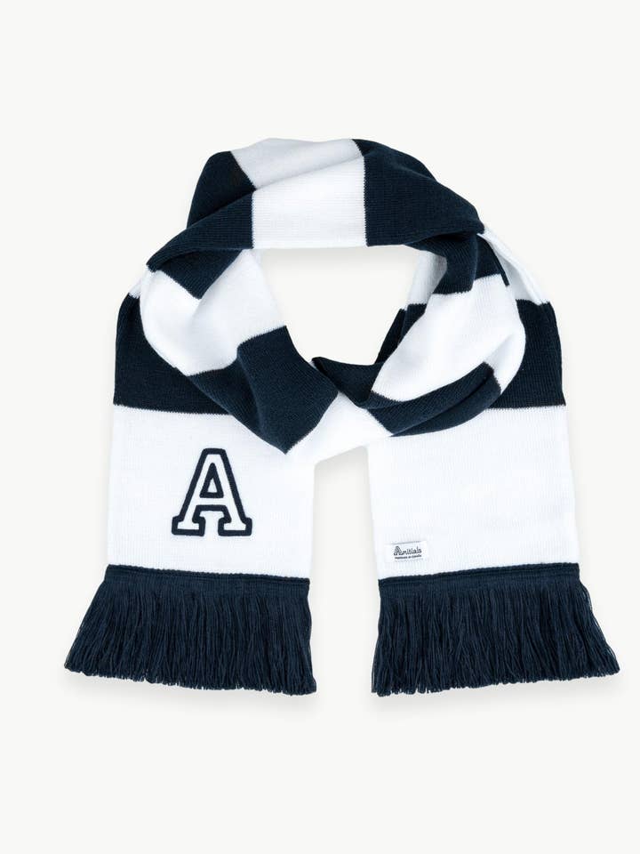 Cachecol Riscado Azul Marino/Branco por atacado de Anitials