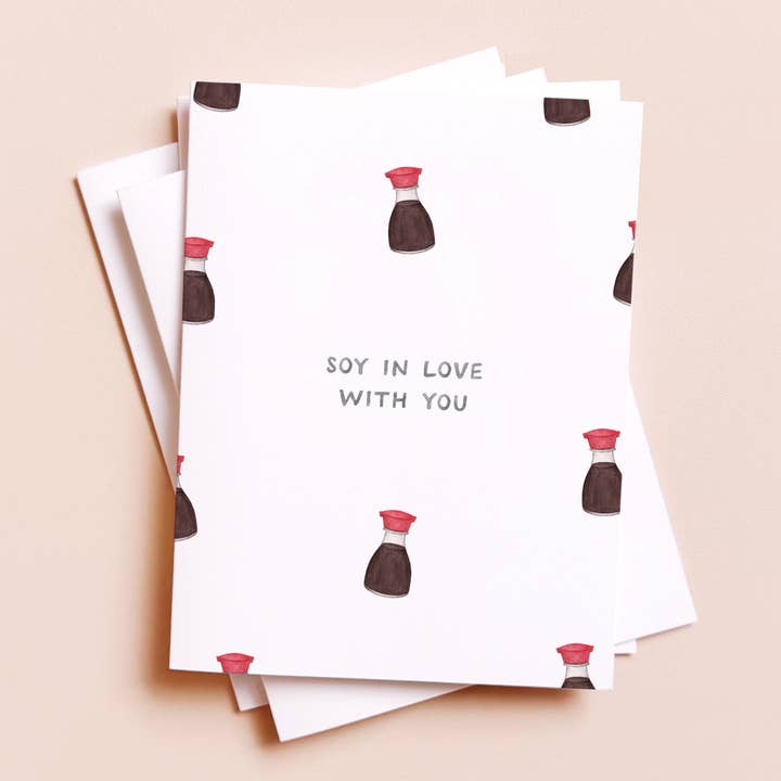 Amy Zhang - Wholesale Love Card - Soy In Love — Asian Food Pun Love Card0