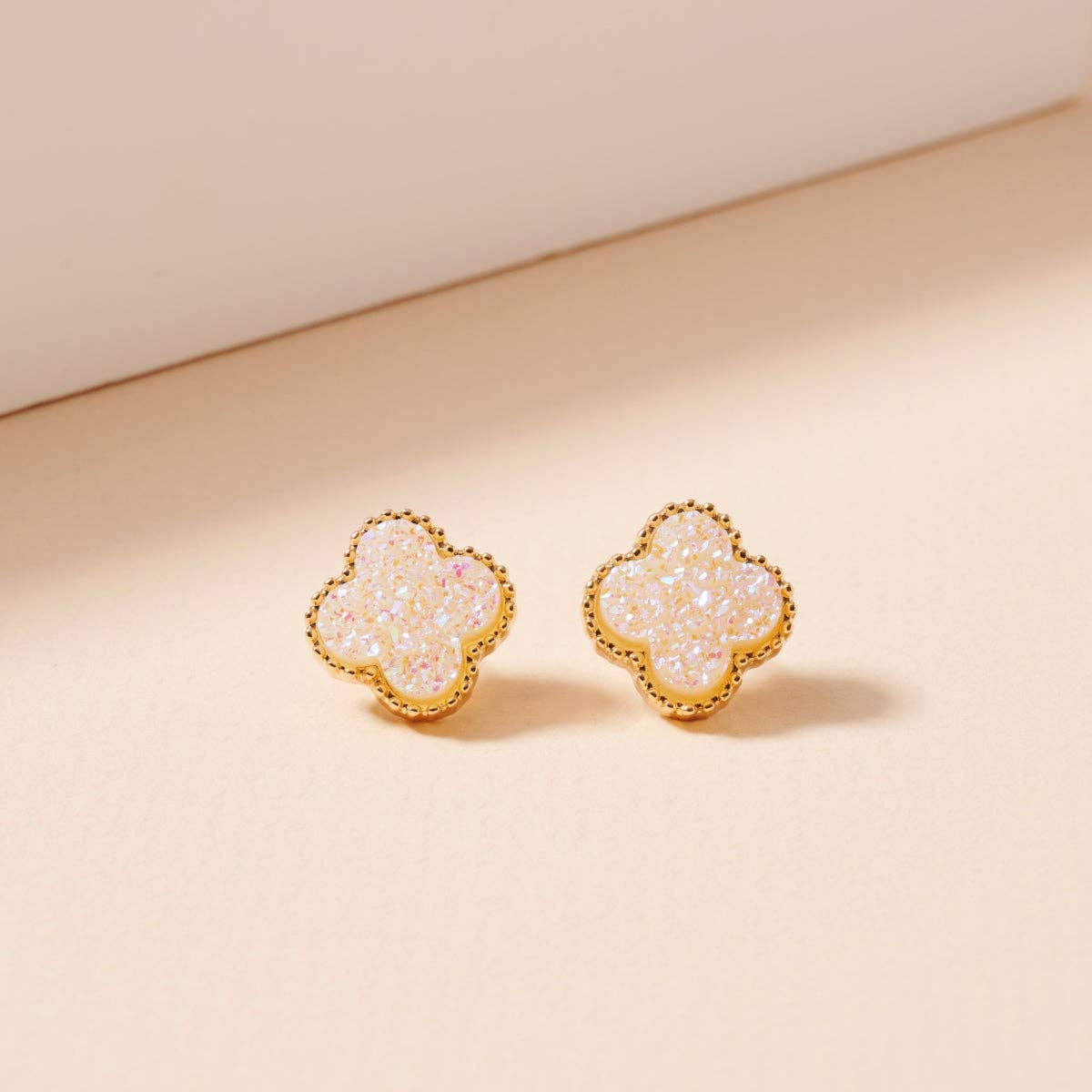 Frem - Wholesale Stud/Post Earrings - Mini Druzy Flower Stud Earrings40