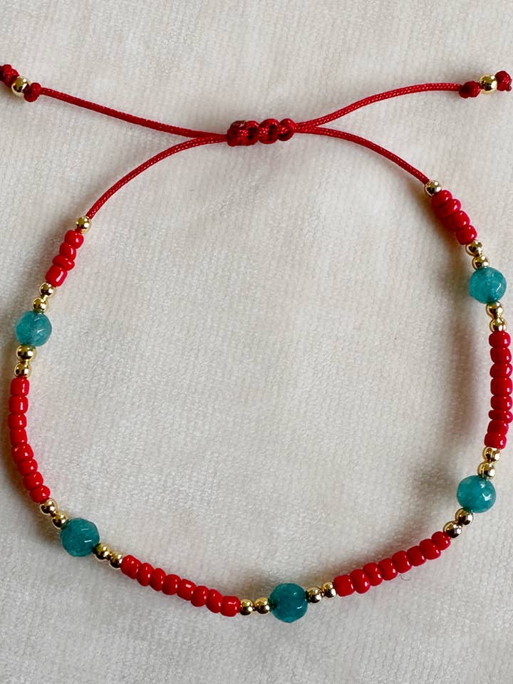 Natural Apatite Stone Adjustable Bracelet for wholesale by Yugu Studio