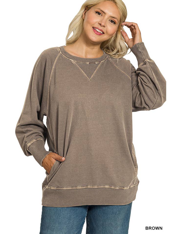 Vanilla Monkey - Wholesale Sweatshirt - Women's - Plus Pigment Dyed French Terry Pullover15