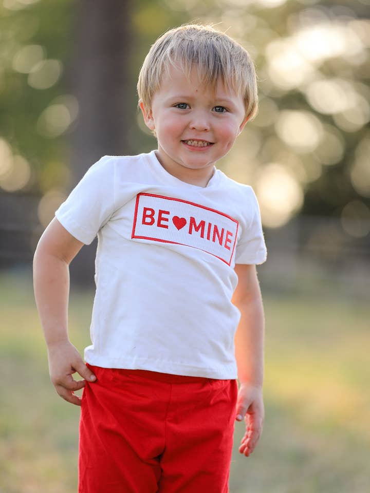 Rylee Faith Designs - Wholesale Top & Pant Set - Kids - Valentine's Day "BE ❤ MINE" Embroidered Boy's Set3