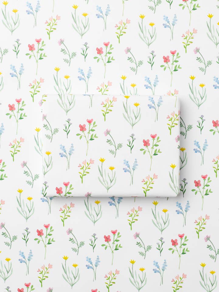 Wildflowers Recycled Wrapping Paper for wholesale by Ruby & Bo