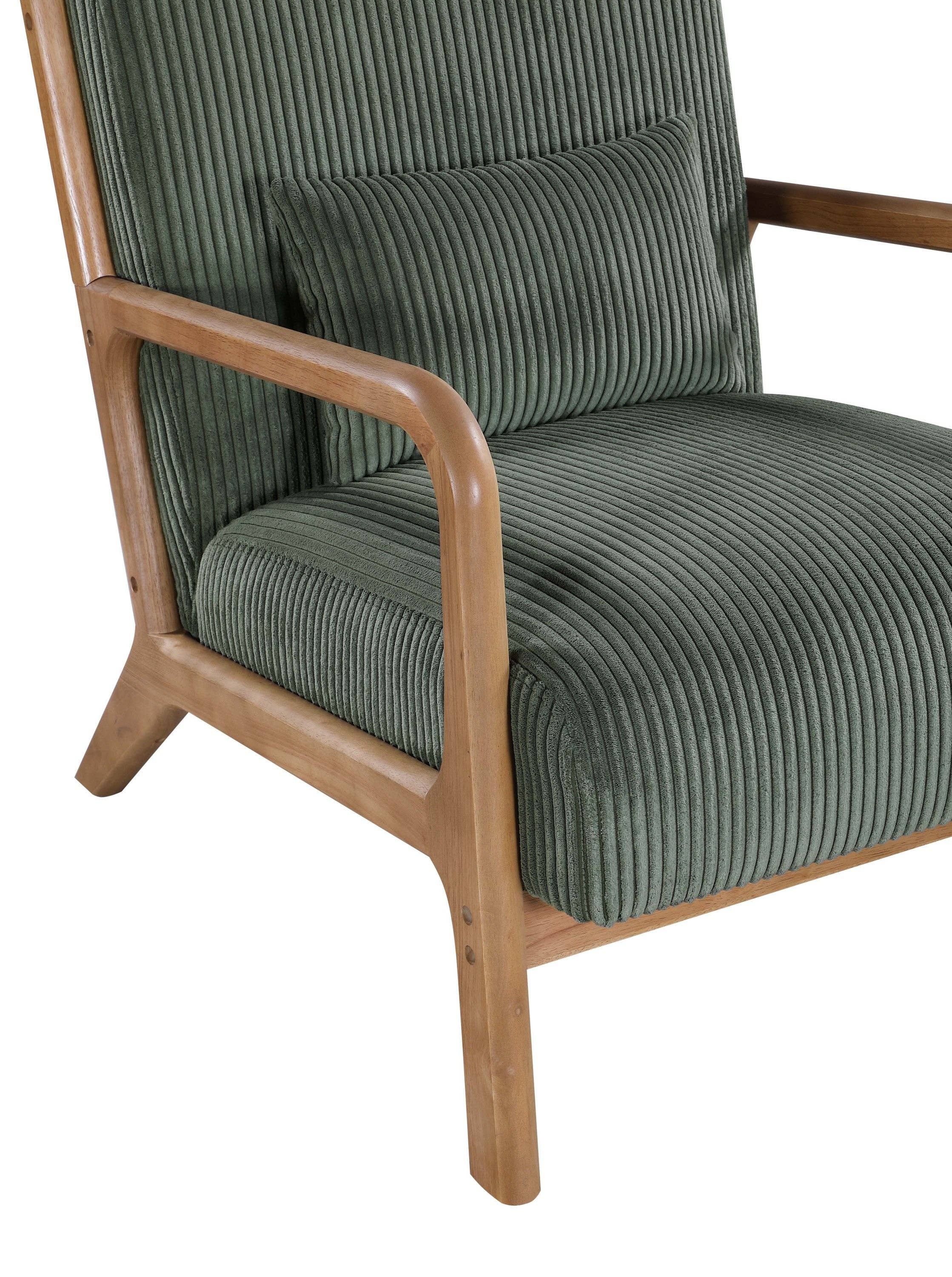 39F Inc. - Vente Chaises - Fauteuil en velours côtelé en bois, Gris/Beige/Jaune/Rose/Camel12