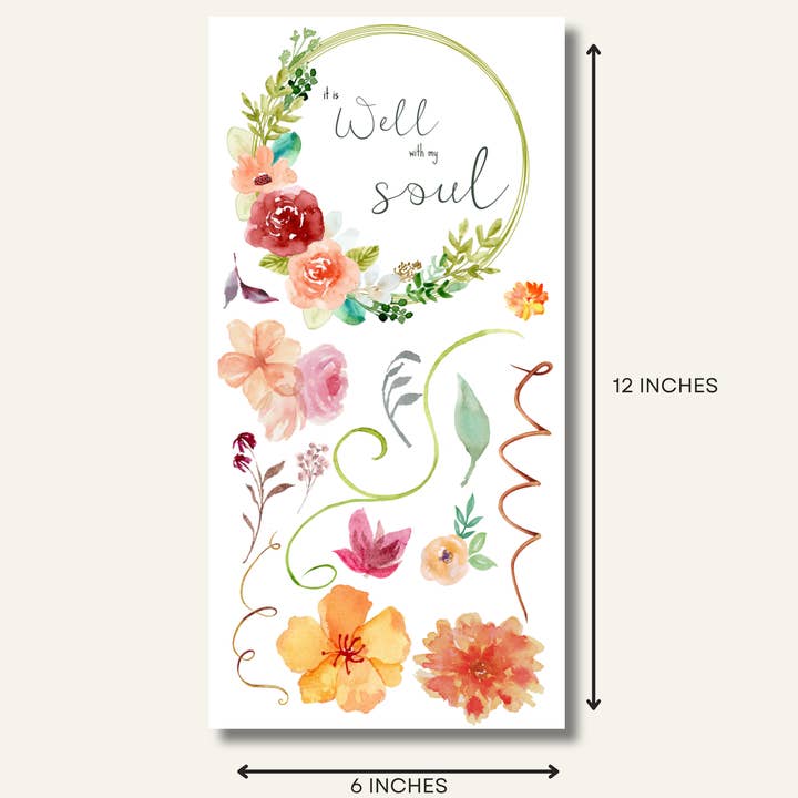 Christian Craft Paper - Wholesale Crafts, Hobbies & DIY - It Is Well | Rub On Transfer | Floral | Decals For Crafts2