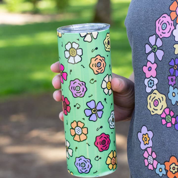 Gobelet Mince Forte Florals pour la vente par Musically Minted