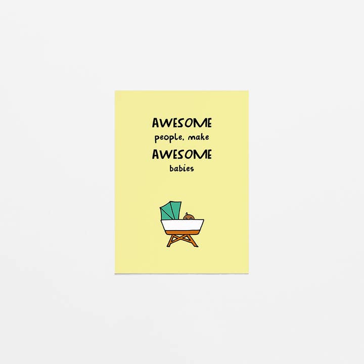 greeting card - awesome babies Y for wholesale by Van Kira