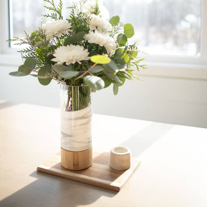 Lynn & Liana Designs - Wholesale Vase - NEW!!! Resin Accented Vase with Bamboo Base (NO TARIFFS)14