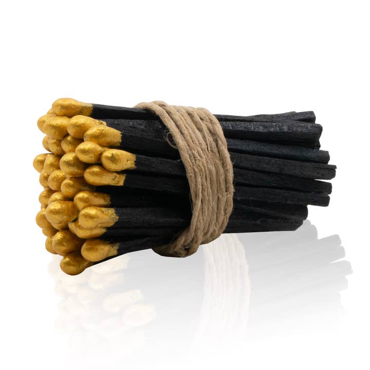 2" Black/Gold Matchsticks - Matches, Bulk Loose 100 pcs for wholesale by Chandler Studio