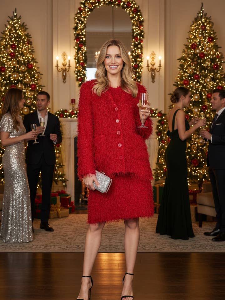 Wemma Sparkling Feathered Eyelash Jacket for wholesale by Joh Apparel