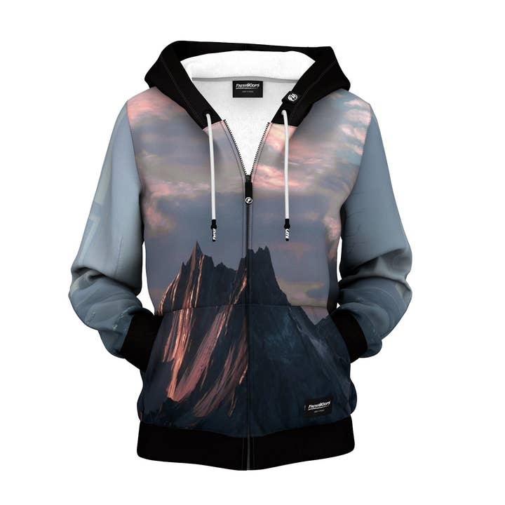 Sweat à capuche zippé Deserted Summit pour la vente par FreshHoods